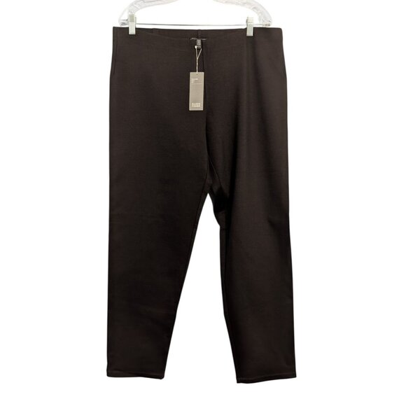 Eileen Fisher Womens Slim Pant XL Black Rayon Nylon Spandex Heavyweight - Picture 1 of 15
